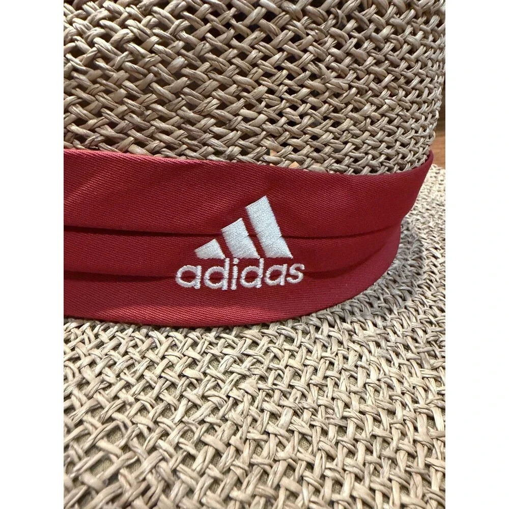 Adidas Arkansas Razorbacks Straw Hat Red Band Hog Logo NCAA One Size